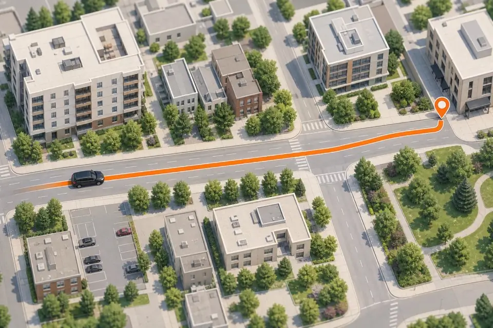 Live map showing a provider approaching the customer